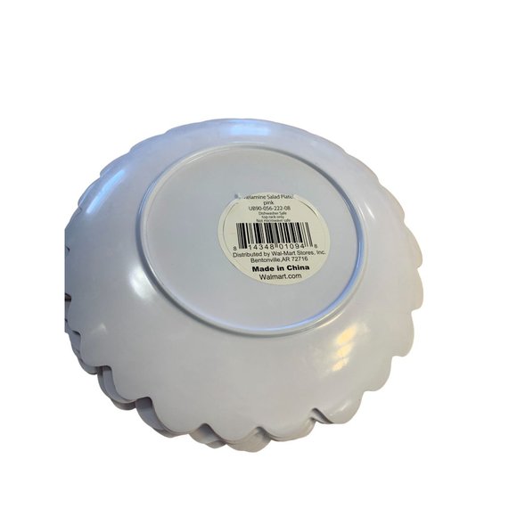 New Pink Melamine Flower Shaped Walmart 8.25 in Diameter Set of 4 - Picture 3 of 3